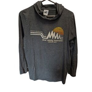 Prairie Mountain Great Smoky Mountains National Park Hooded T-Shirt Gray Mens M